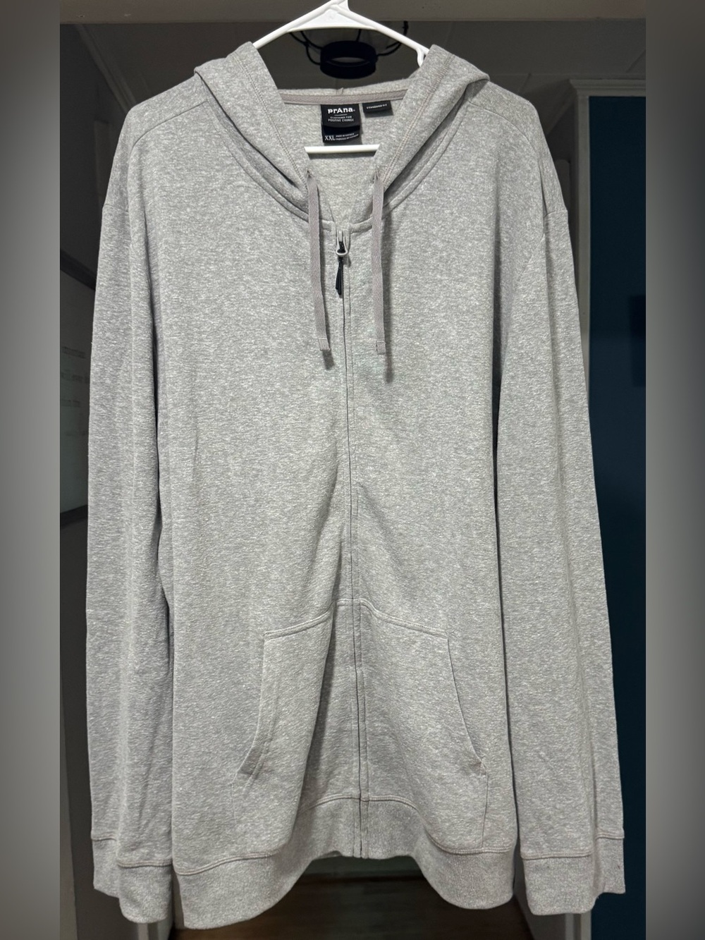 Prana Men’s Heather Gray Full-Zip Hoodie